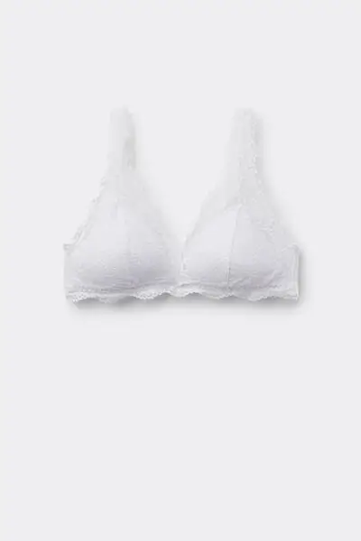 Reggiseno Triangolo in Pizzo Riciclato Havana Donna Bianco