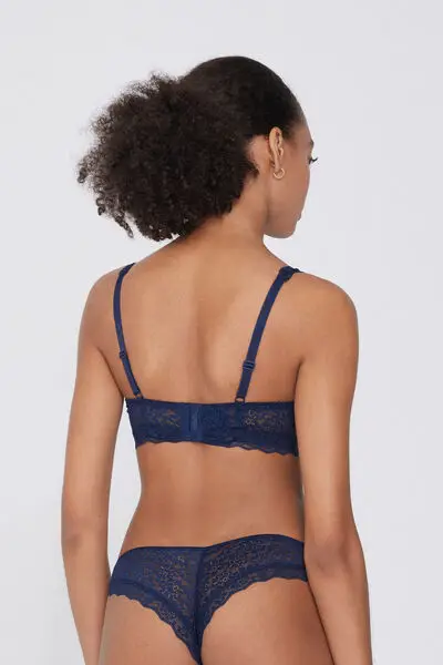 Reggiseno Triangolo in Pizzo Riciclato Havana Donna Blu miniatura 3