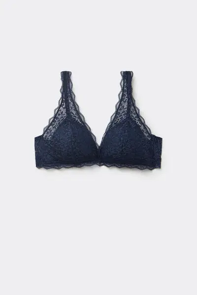 Reggiseno Triangolo in Pizzo Riciclato Havana Donna Blu