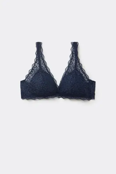 Reggiseno Triangolo in Pizzo Riciclato Havana Donna Blu