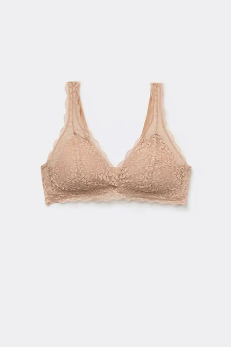Tezenis Reggiseno Triangolo in Pizzo Riciclato Havana Donna Naturale Taglia 1B