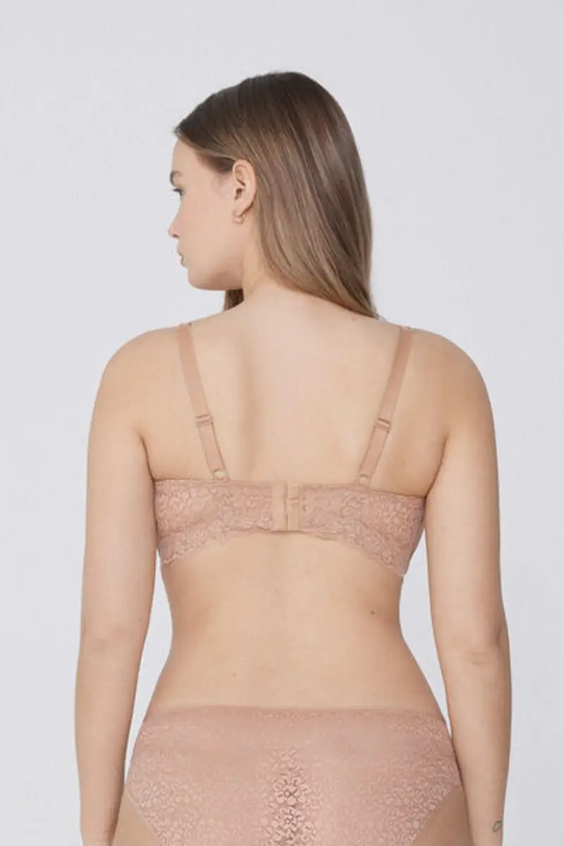 Tezenis Reggiseno Triangolo in Pizzo Riciclato Havana Donna Naturale Taglia 1B miniatura 2