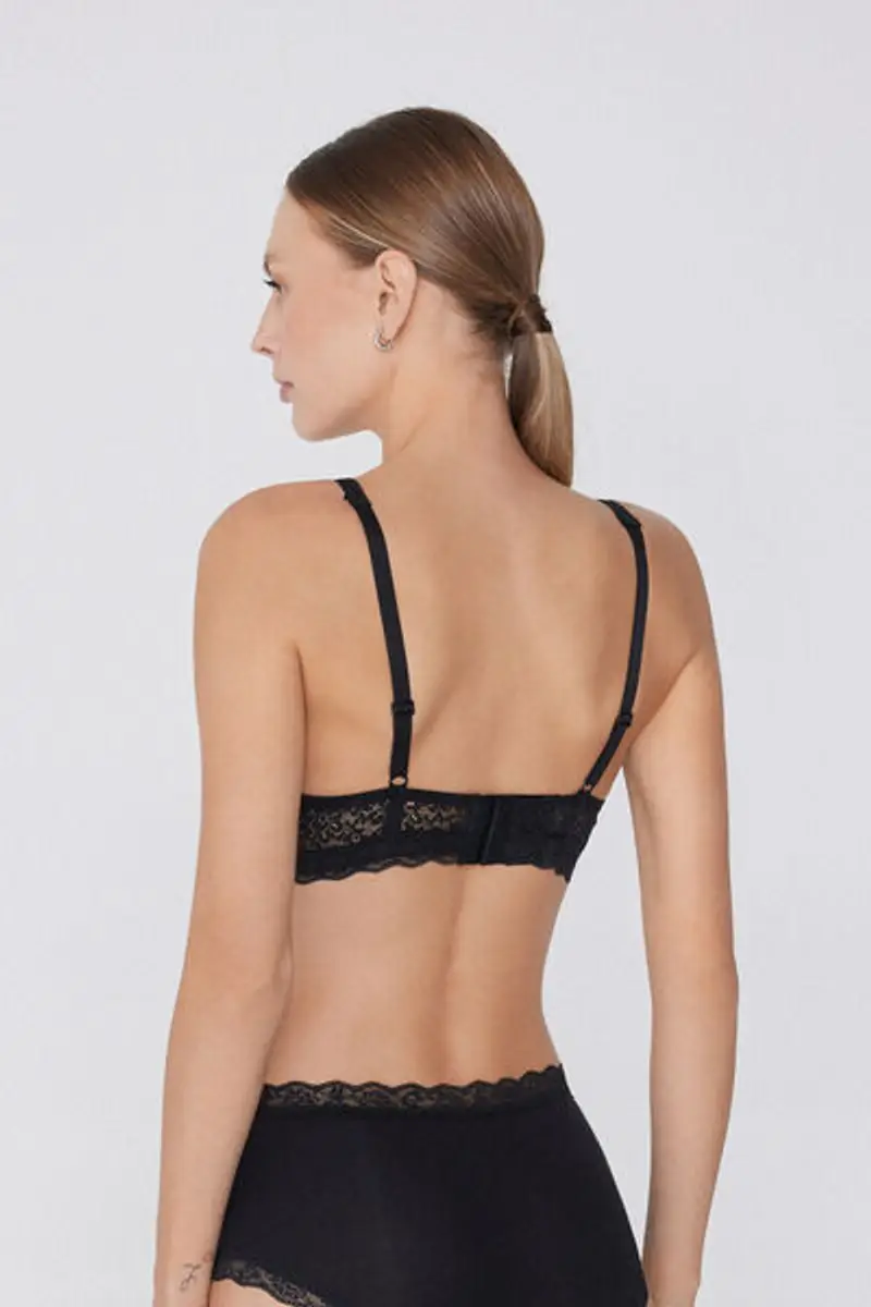 Tezenis Reggiseno Triangolo in Pizzo Riciclato Havana Donna Nero Taglia 3B miniatura 2