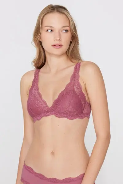Tezenis Reggiseno Triangolo in Pizzo Riciclato Rosa Donna miniatura 2
