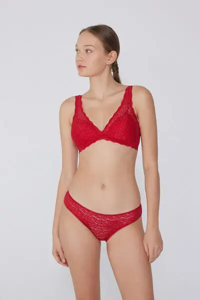 Reggiseno Triangolo in Pizzo Riciclato Havana Donna Rosso miniatura 2