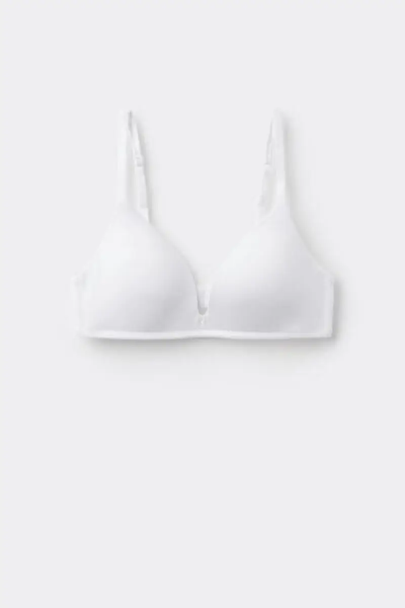 Tezenis Reggiseno Triangolo Leggermente Imbottito Cotone Organico London Donna Bianco Taglia 1B