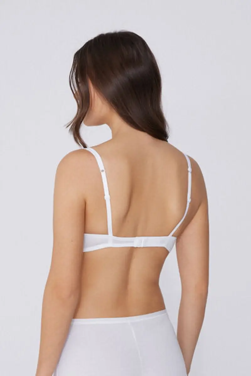 Tezenis Reggiseno Triangolo Leggermente Imbottito Cotone Organico London Donna Bianco Taglia 1B miniatura 2