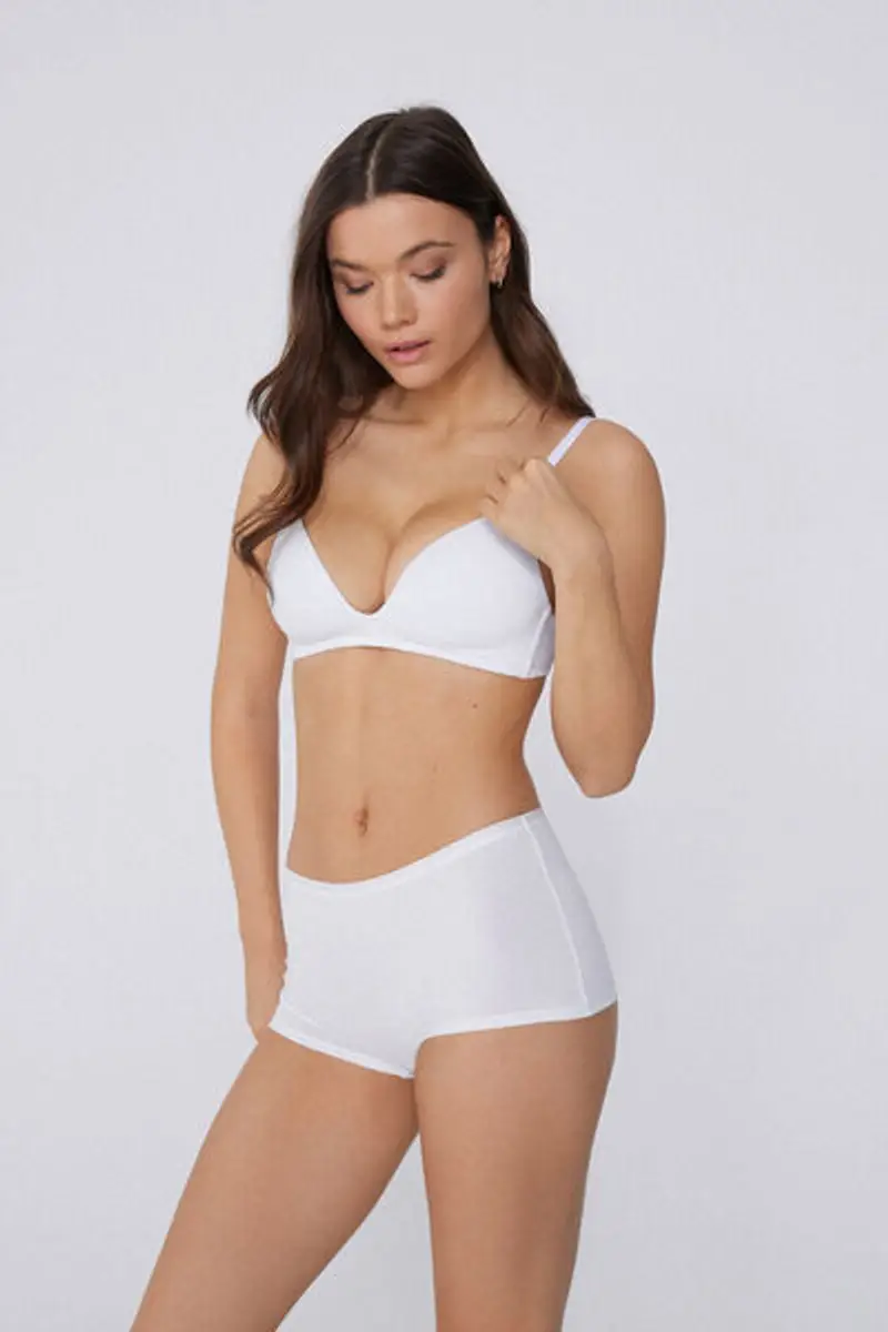 Tezenis Reggiseno Triangolo Leggermente Imbottito Cotone Organico London Donna Bianco Taglia 1B miniatura 3