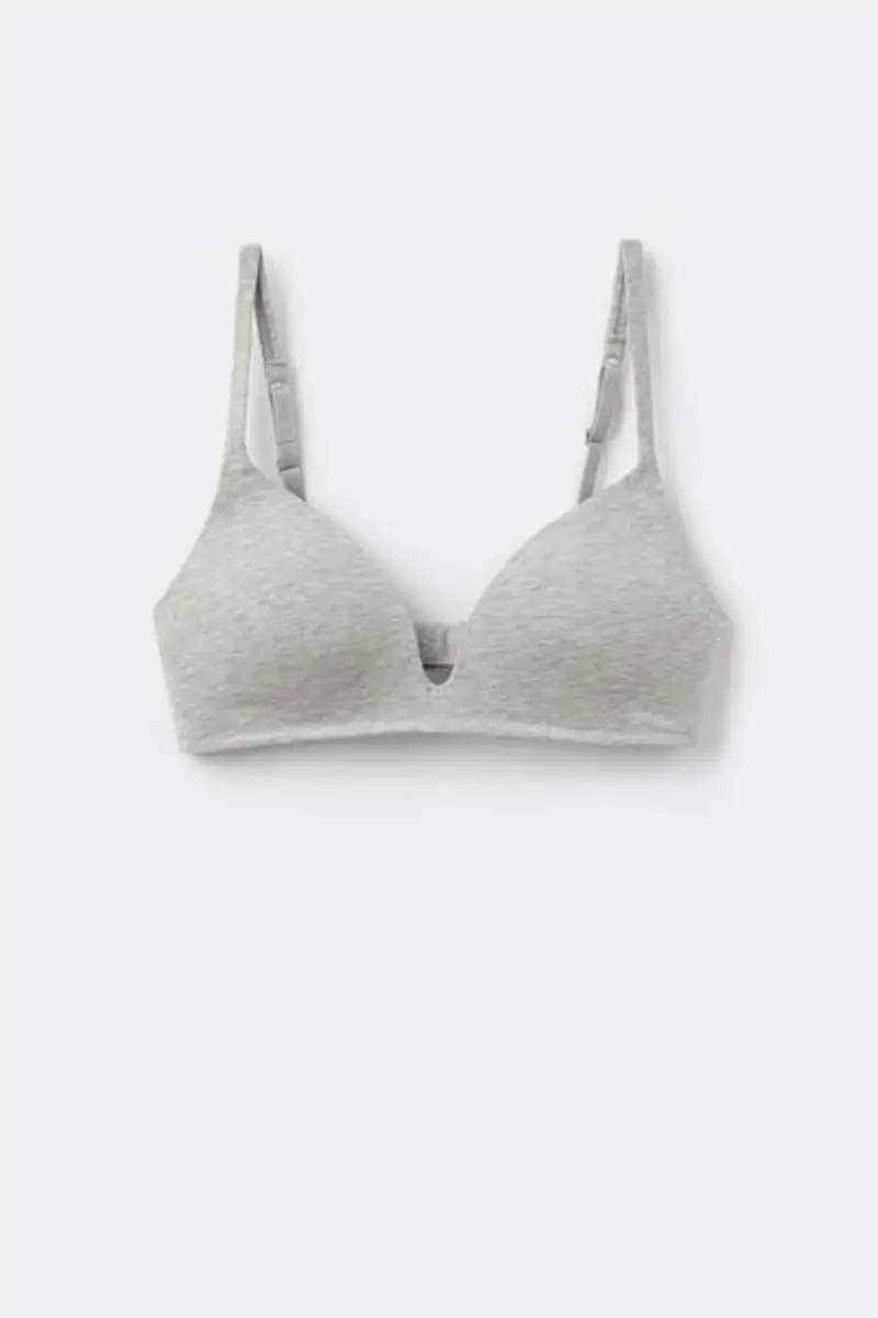 Tezenis Reggiseno Triangolo Leggermente Imbottito Cotone Organico London Donna Grigio Taglia 3B
