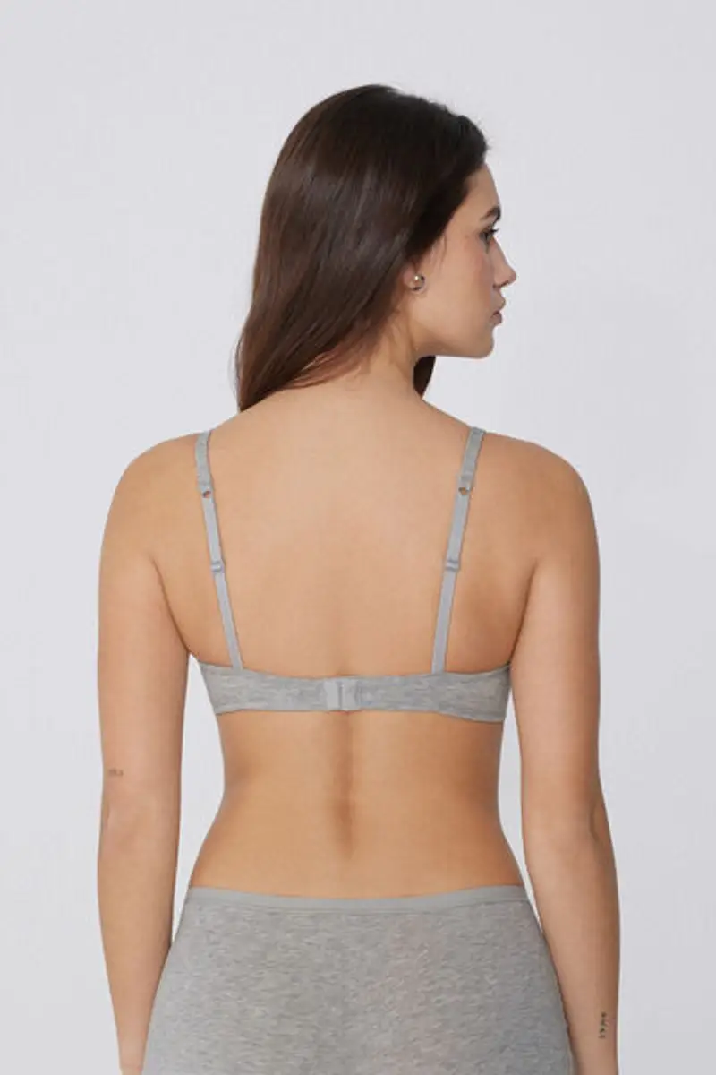Tezenis Reggiseno Triangolo Leggermente Imbottito Cotone Organico London Donna Grigio Taglia 3B miniatura 2
