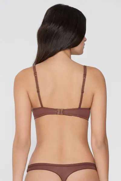 Reggiseno Triangolo Leggermente Imbottito Cotone Organico London Donna Marrone miniatura 3