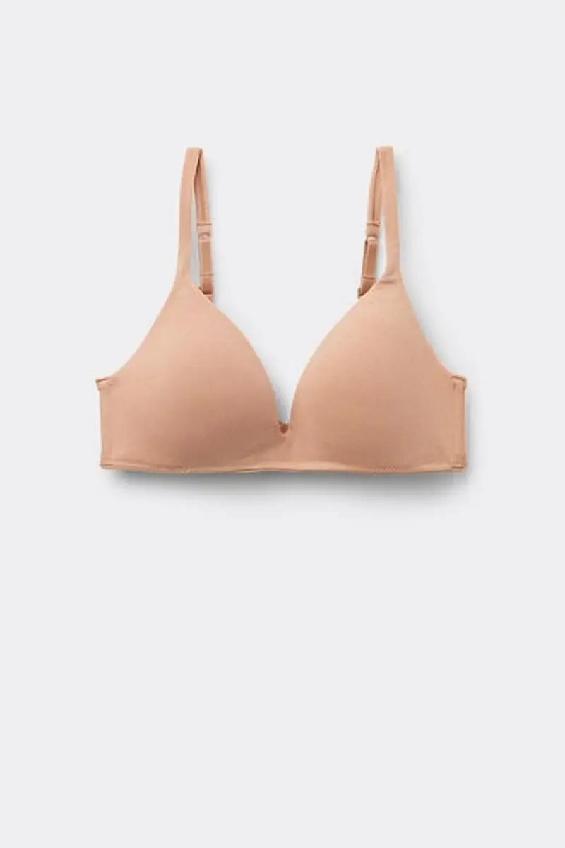 Tezenis Reggiseno Triangolo Leggermente Imbottito Cotone Organico London Donna Naturale Taglia 1B