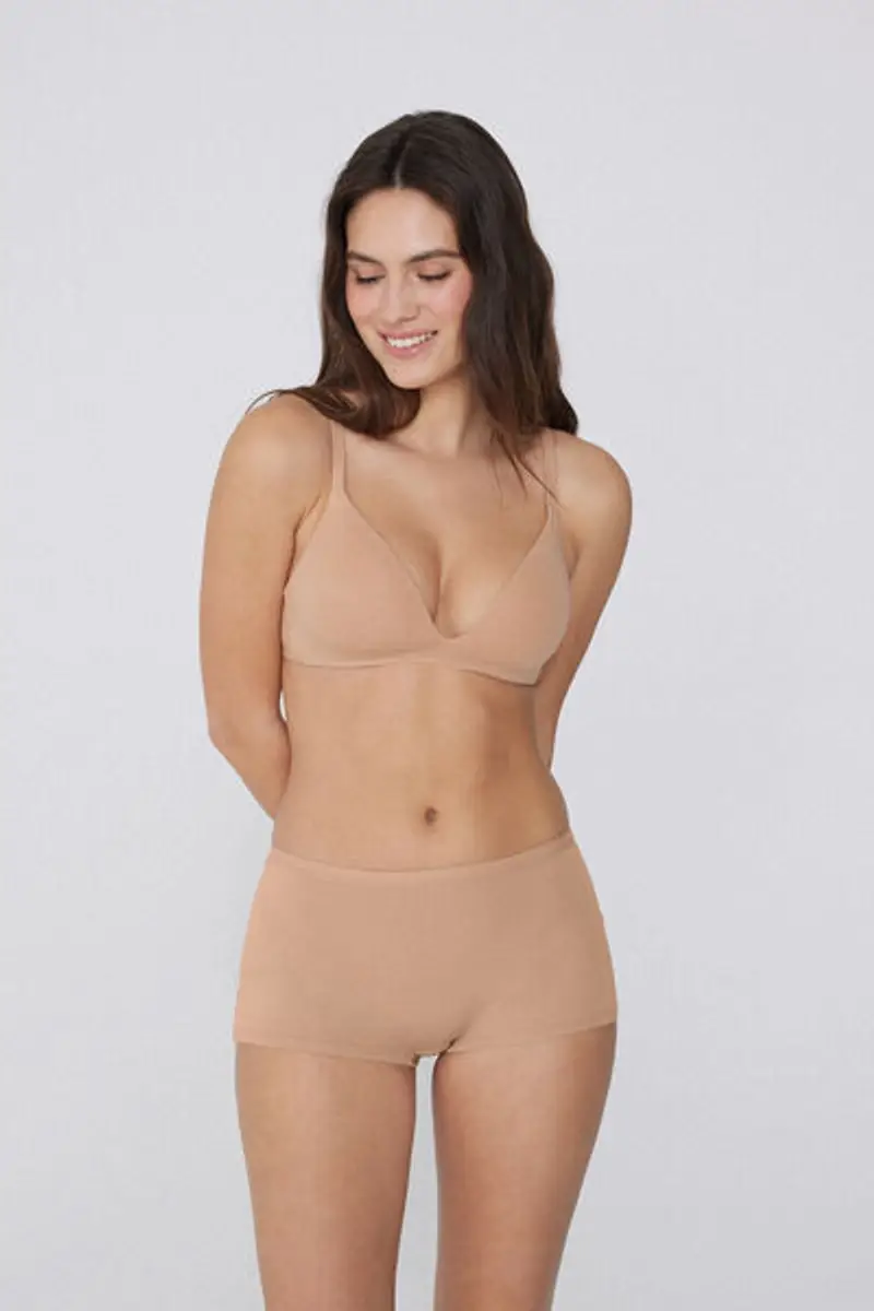 Tezenis Reggiseno Triangolo Leggermente Imbottito Cotone Organico London Donna Naturale Taglia 1B miniatura 3
