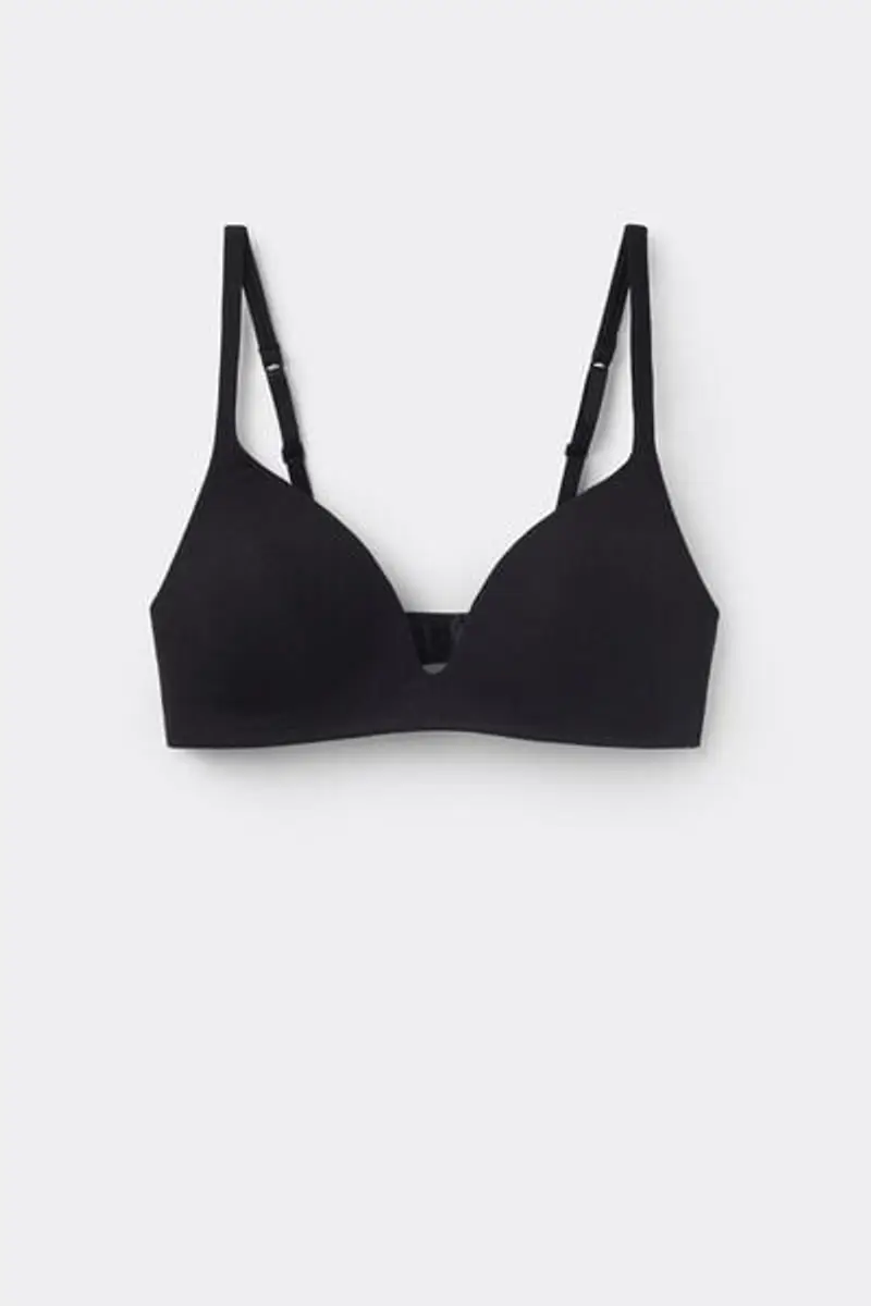 Tezenis Reggiseno Triangolo Leggermente Imbottito Cotone Organico London Donna Nero Taglia 1B