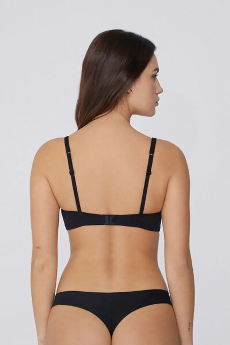 Tezenis Reggiseno Triangolo Leggermente Imbottito Cotone Organico London Donna Nero Taglia 1B miniatura 2