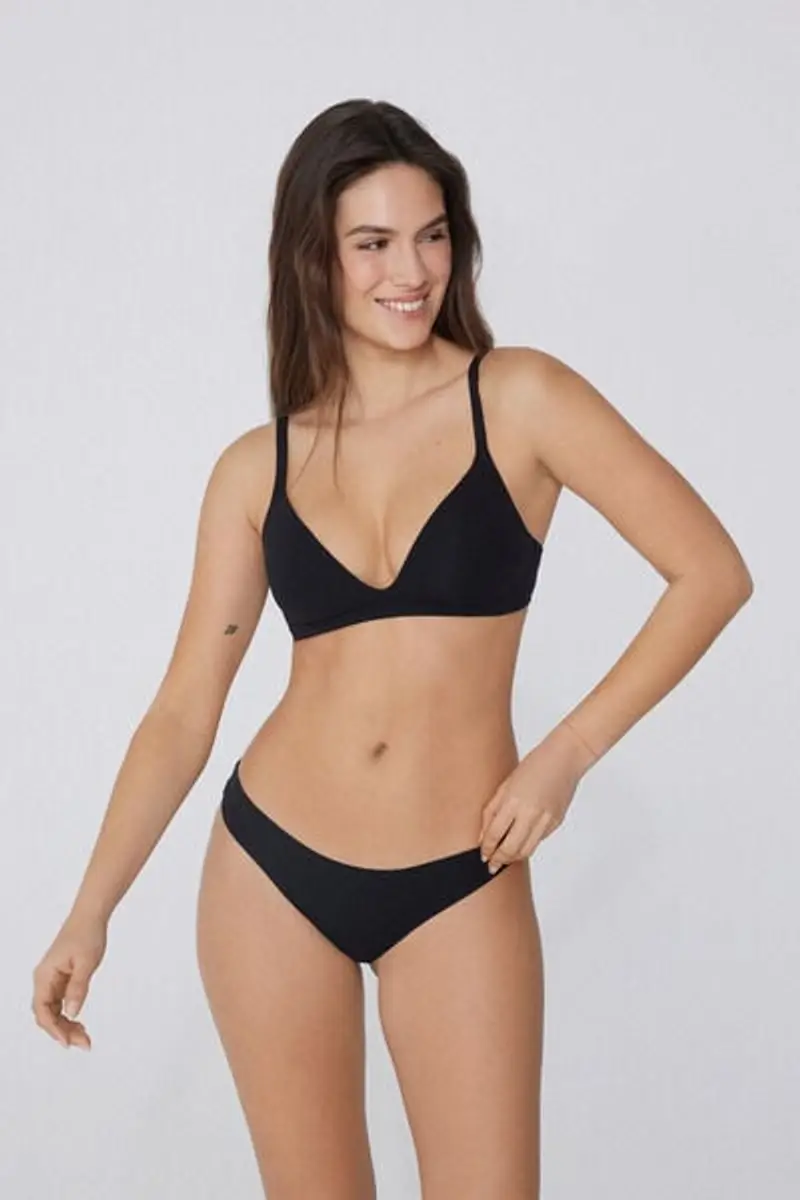 Tezenis Reggiseno Triangolo Leggermente Imbottito Cotone Organico London Donna Nero Taglia 1B miniatura 3