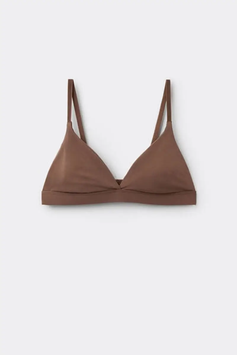 Tezenis Reggiseno Triangolo Lisbon Microfibra Riciclata Donna Marrone Taglia 1B