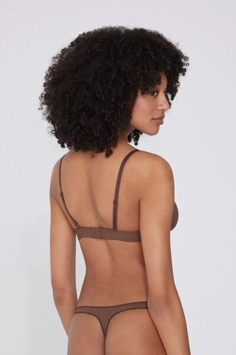 Tezenis Reggiseno Triangolo Lisbon Microfibra Riciclata Donna Marrone Taglia 1B miniatura 2