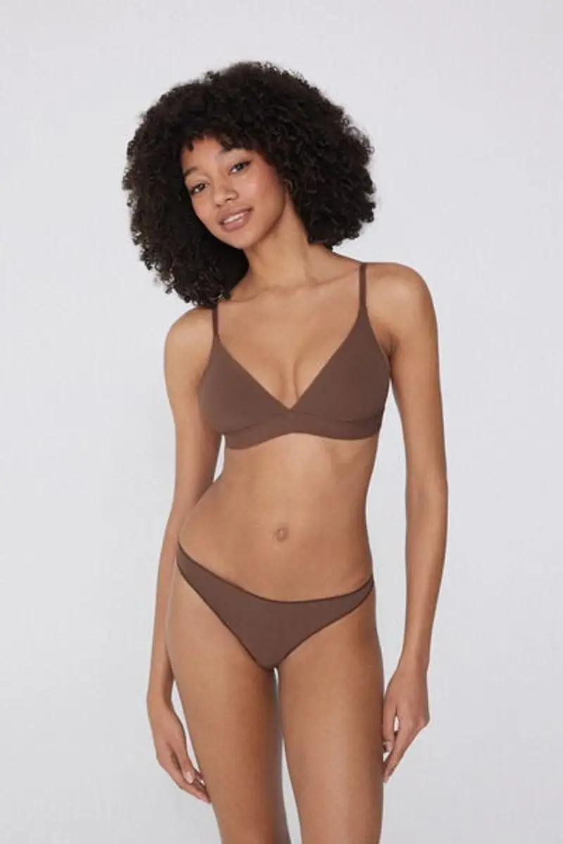 Tezenis Reggiseno Triangolo Lisbon Microfibra Riciclata Donna Marrone Taglia 1B miniatura 3