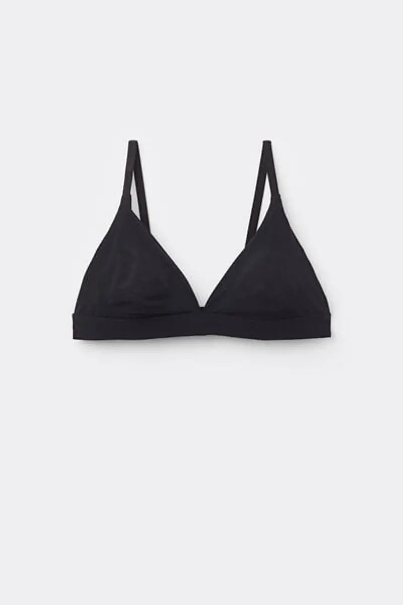 Tezenis Reggiseno Triangolo Lisbon Microfibra Riciclata Donna Nero Taglia 1B