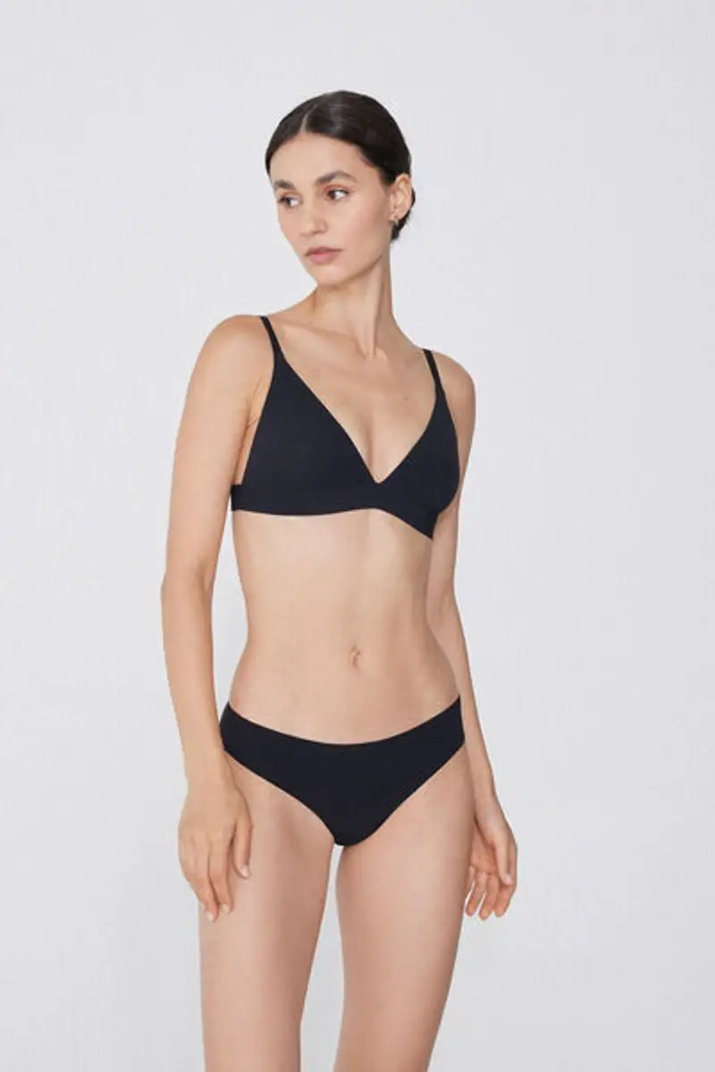 Tezenis Reggiseno Triangolo Lisbon Microfibra Riciclata Donna Nero Taglia 1B miniatura 3