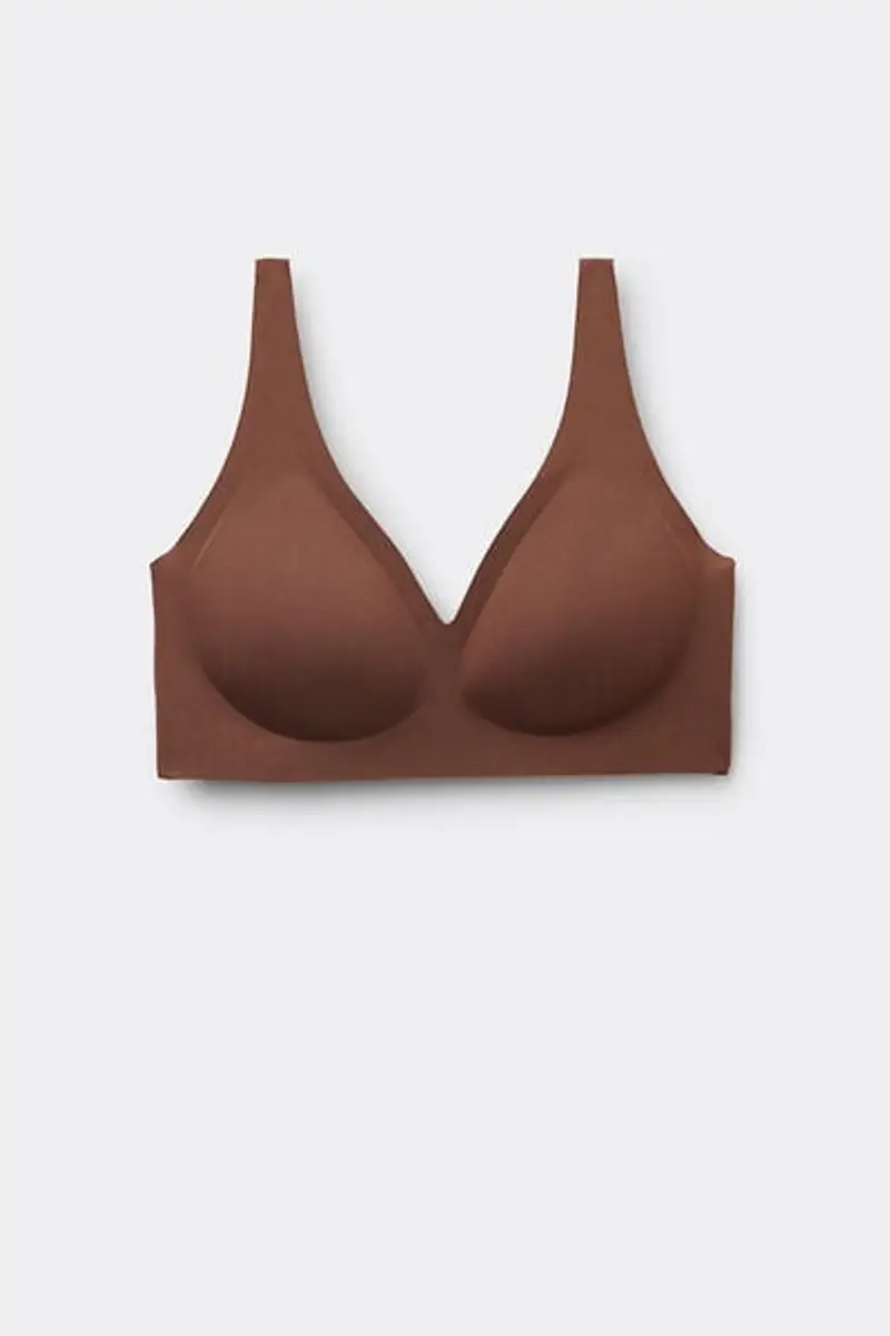 Tezenis Reggiseno Triangolo Taglio Vivo Natural Lifting Donna Marrone Taglia 1B