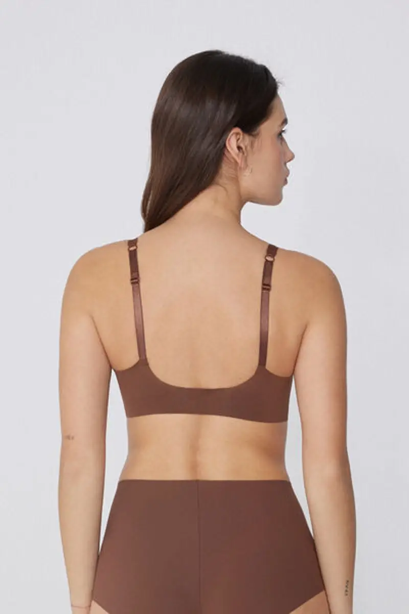 Tezenis Reggiseno Triangolo Taglio Vivo Natural Lifting Donna Marrone Taglia 1B miniatura 2