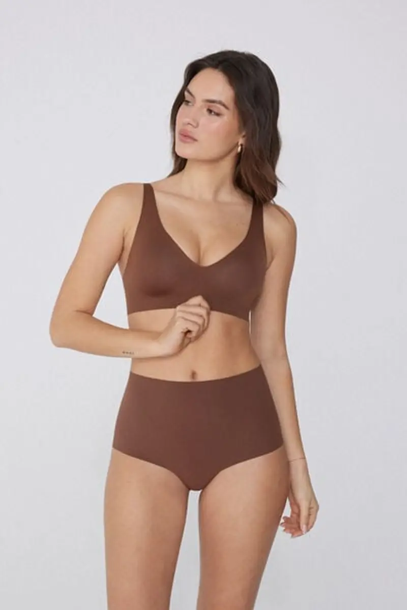 Tezenis Reggiseno Triangolo Taglio Vivo Natural Lifting Donna Marrone Taglia 1B miniatura 3