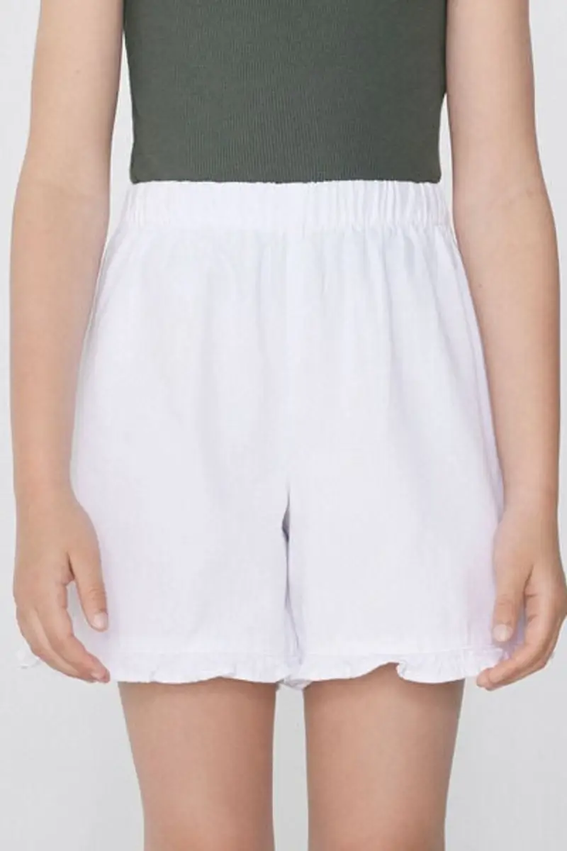 Tezenis Short in Denim con Ruches Bimba Bambina Bianco Taglia 10-11