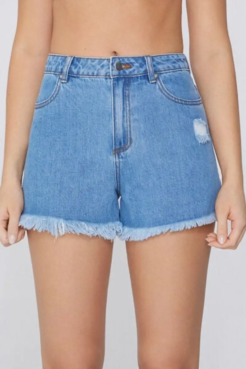 Tezenis Short in Denim Sfrangiati Donna Blu Taglia L