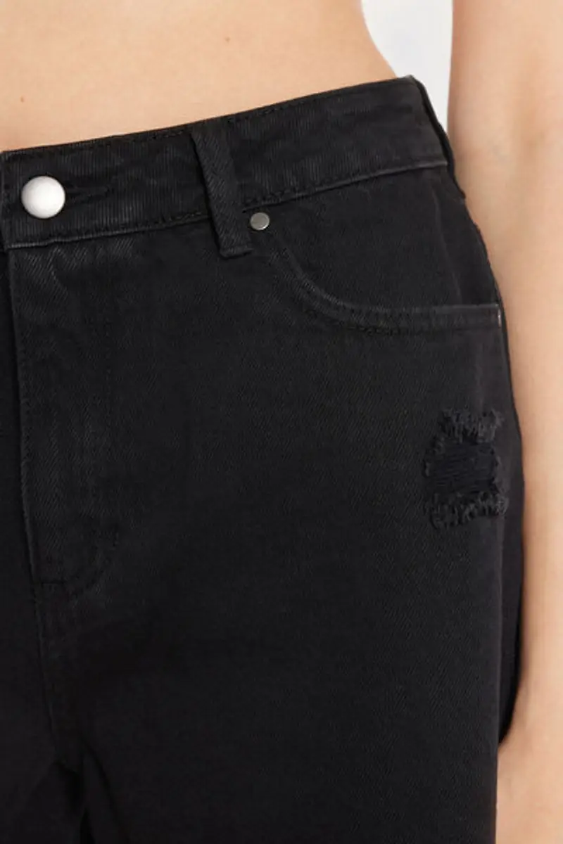 Tezenis Short in Denim Sfrangiati Donna Nero Taglia L miniatura 3