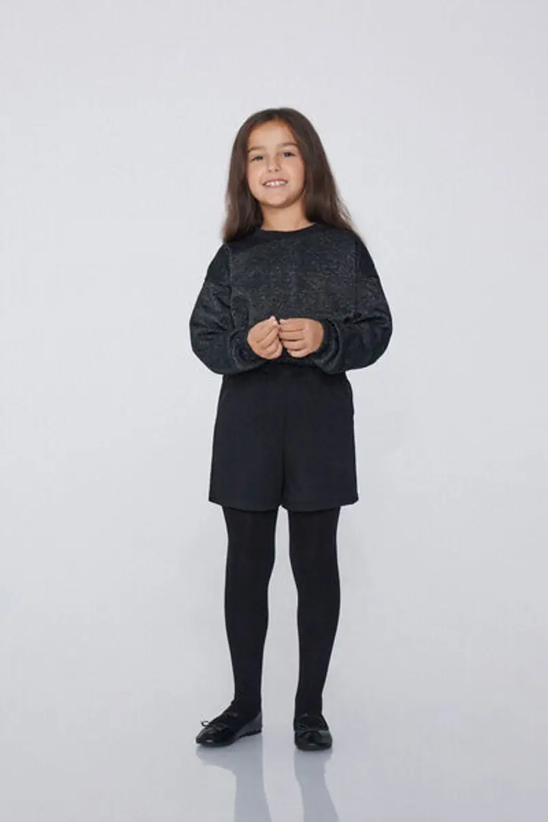 Tezenis Shorts Bimba in Punto Milano Bambina Nero Taglia 10-11 miniatura 2