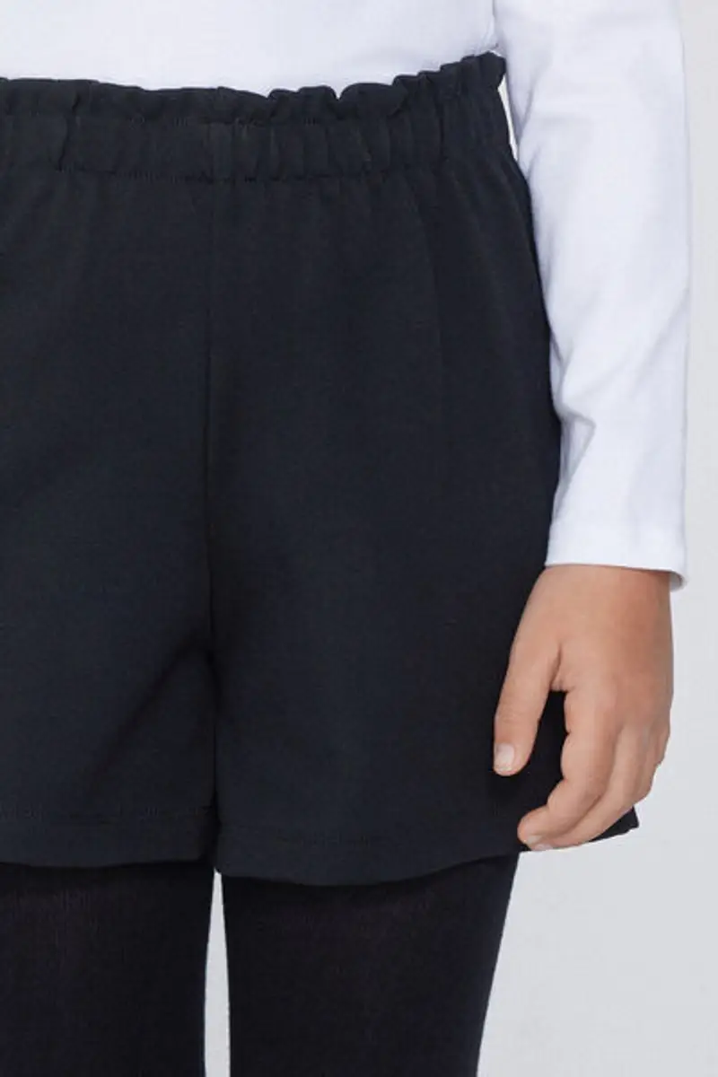 Tezenis Shorts Bimba in Punto Milano Bambina Nero Taglia 10-11 miniatura 3