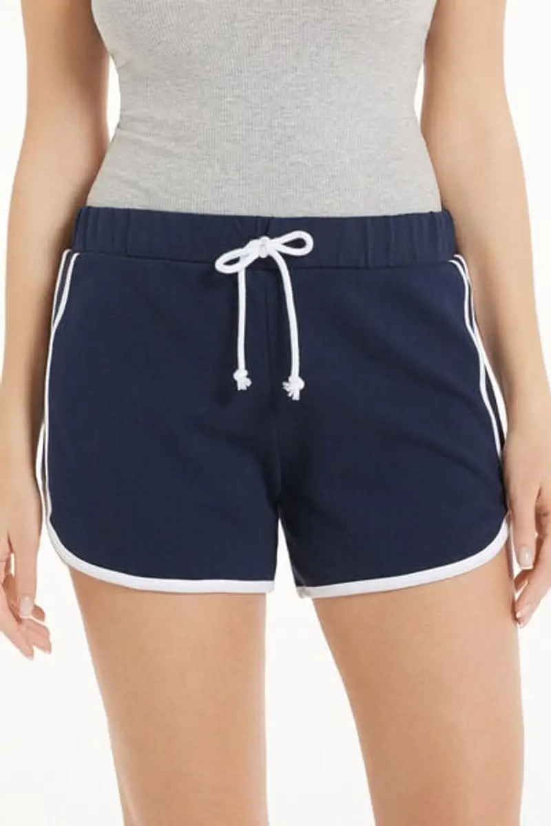 Tezenis Shorts Felpa Piping Donna Blu Taglia L
