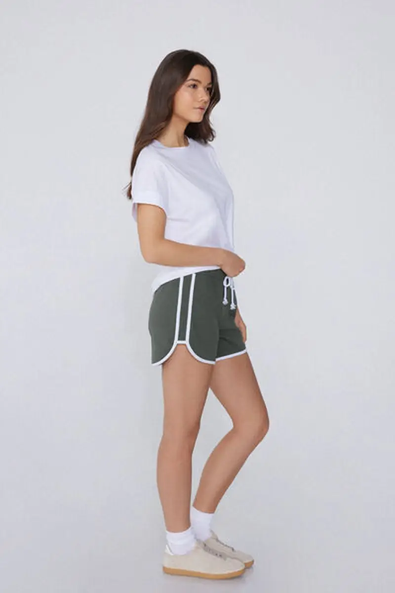 Tezenis Shorts Felpa Piping Donna Verde Taglia L miniatura 2