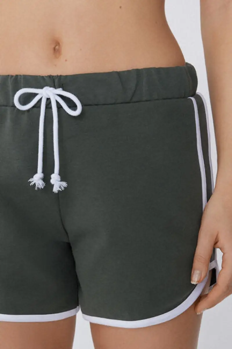 Tezenis Shorts Felpa Piping Donna Verde Taglia L miniatura 3