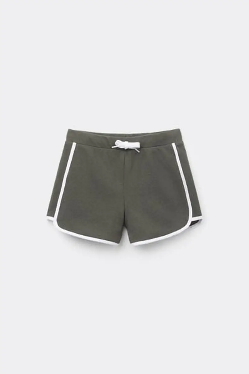 Tezenis Shorts in Felpa Cotone Piping Bimba Bambina Verde Taglia 10-11