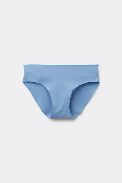 Slip Senza Cuciture in Cotone Organico Donna Azzurro