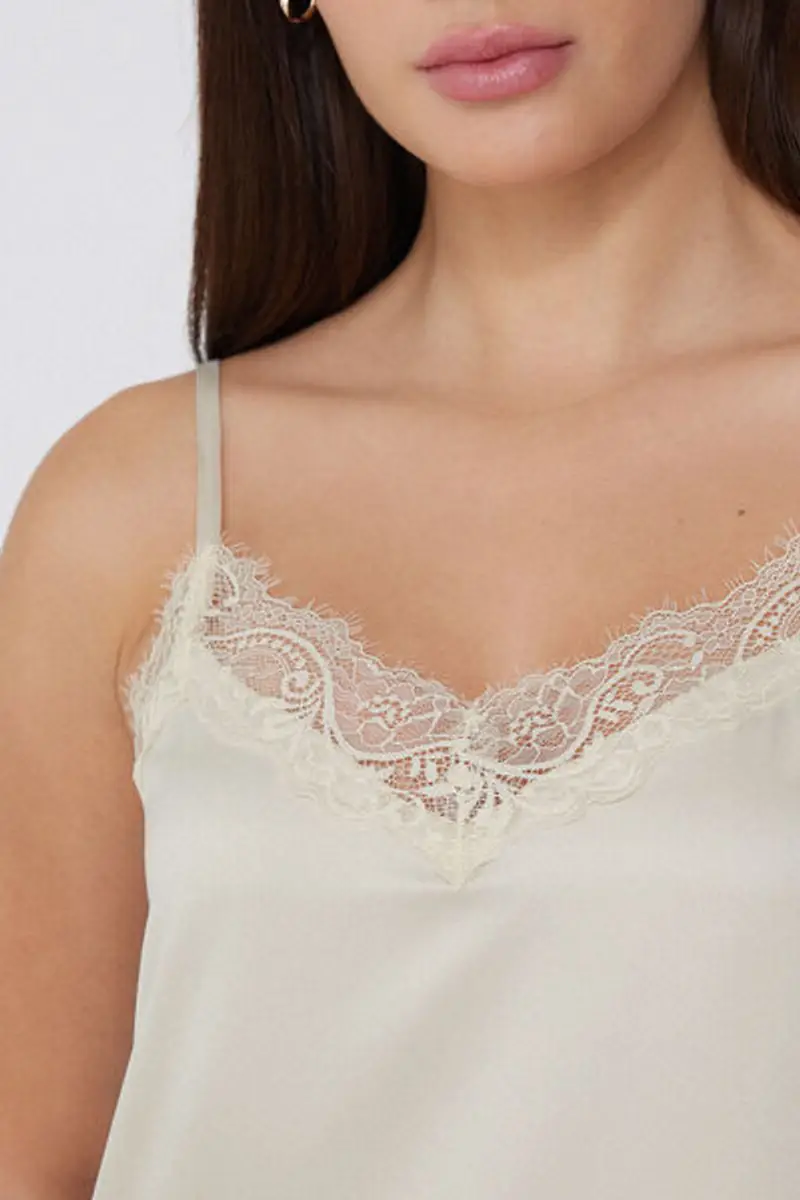 Tezenis Sottoveste Raso e Pizzo Donna Avorio Taglia L miniatura 3