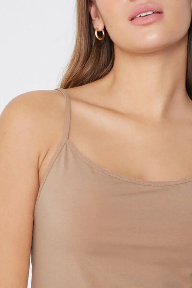 Tezenis Sottoveste Spalline Sottili in Cotone Donna Naturale Taglia L miniatura 3