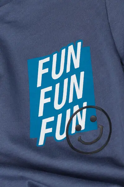 T-Shirt Bimbo Girocollo Cotone con Stampa Bambino Blu miniatura 2