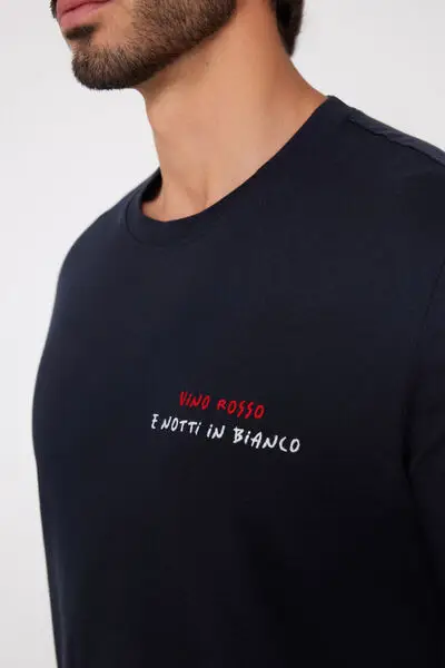 T-shirt Cotone Stampato Uomo Nero miniatura 3