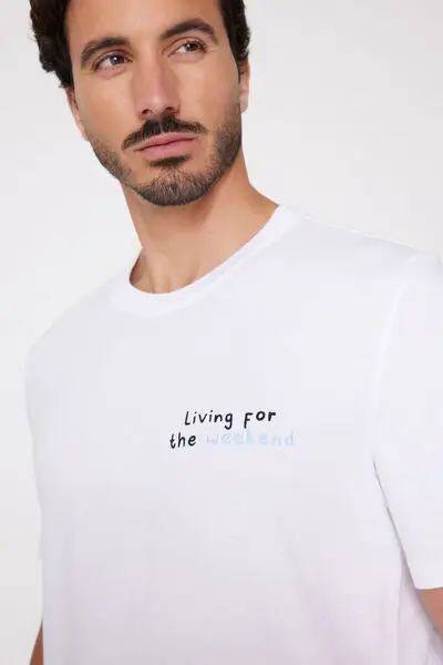 T-shirt Cotone Stampato Uomo Stampa miniatura 3