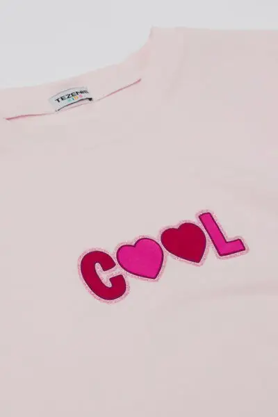 T-Shirt in Cotone Bimba con Stampa Bambina Rosa miniatura 2