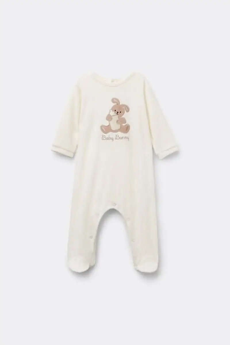 Tezenis Tutina Bebè in Ciniglia di Cotone con Piedino Avorio Taglia 0-3