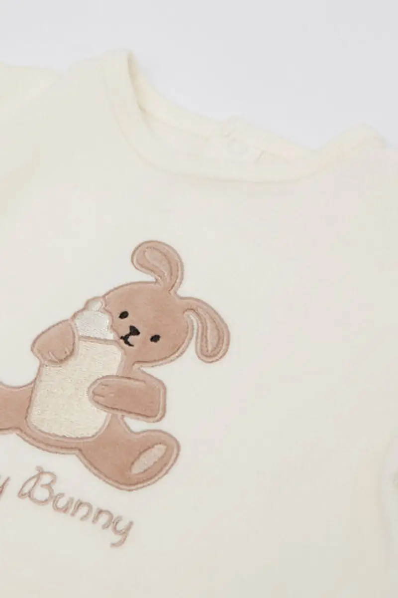 Tezenis Tutina Bebè in Ciniglia di Cotone con Piedino Avorio Taglia 0-3 miniatura 2