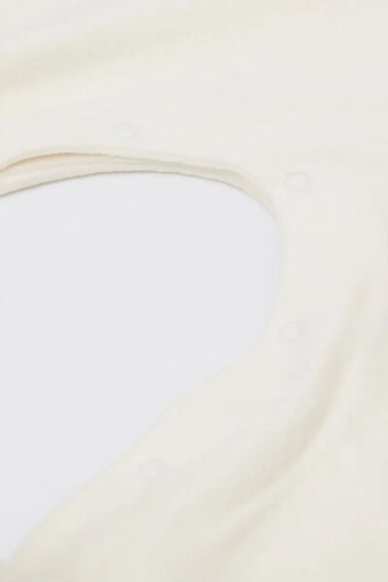 Tezenis Tutina Bebè in Ciniglia di Cotone con Piedino Avorio Taglia 0-3 miniatura 3