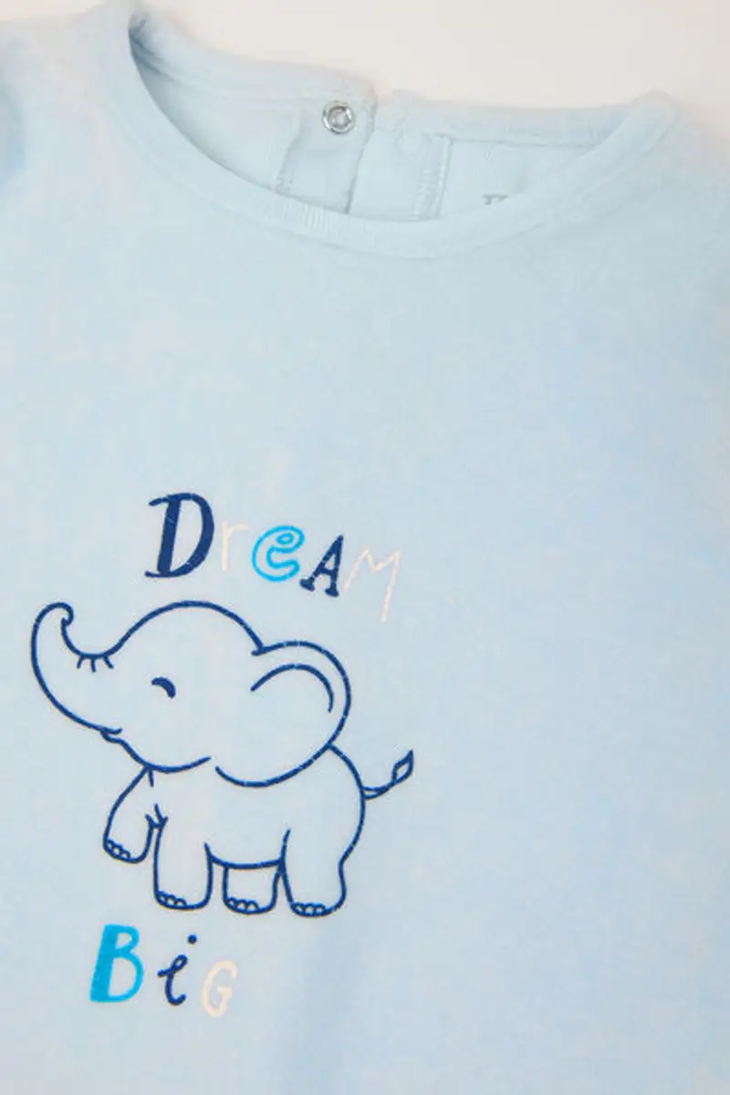 Tezenis Tutina Bebè in Ciniglia di Cotone con Piedino Azzurro Taglia 9-12 miniatura 2