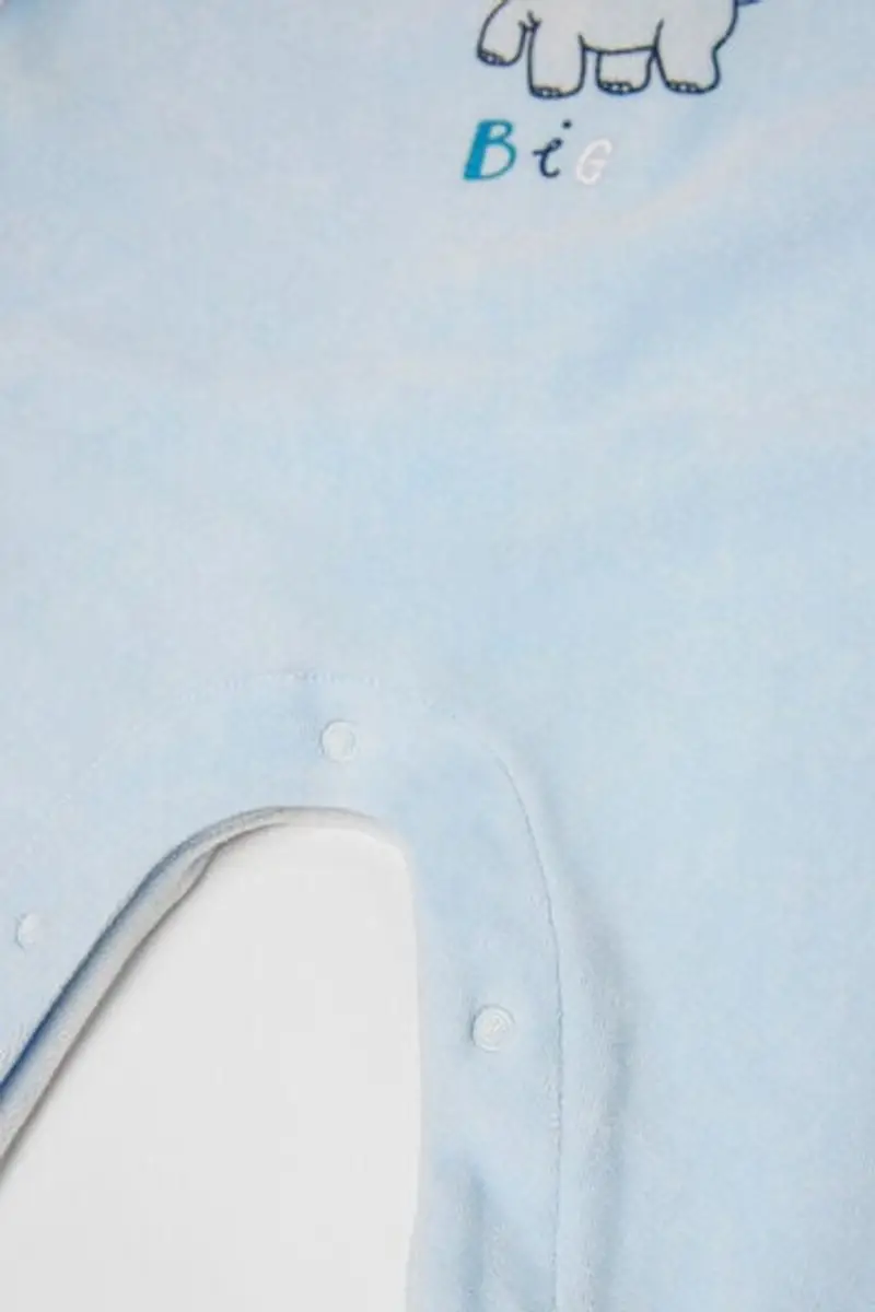 Tezenis Tutina Bebè in Ciniglia di Cotone con Piedino Azzurro Taglia 9-12 miniatura 3