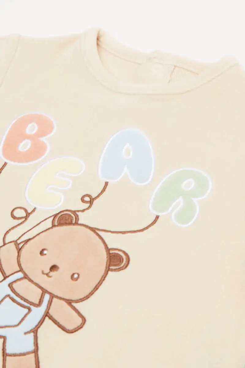 Tezenis Tutina Bebè in Ciniglia di Cotone con Piedino Marrone Taglia 0-3 miniatura 2